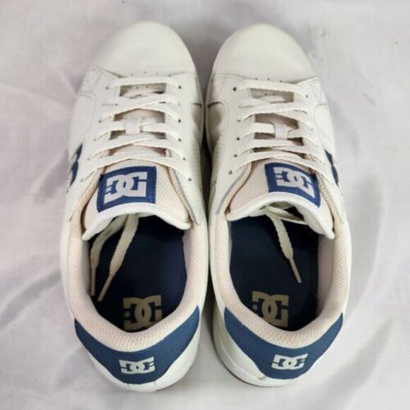 Dc Striker Ice Shoes Low Top White Blue ADYS100624 Gum Sole Clean Men's Size 12 - Picture 8 of 9